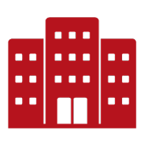 Small red building.