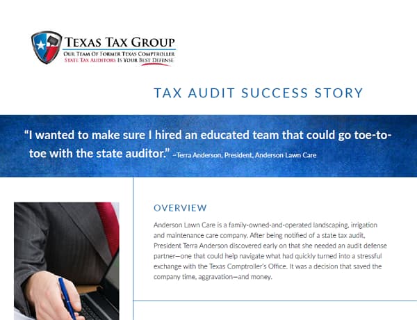 Texas State Tax Audit: Anderson Lawn Care - Texas Tax Group