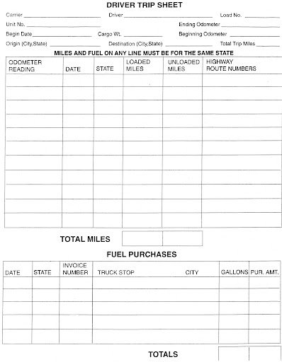 ifta trip sheet